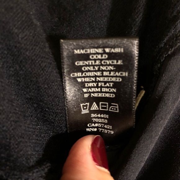 Ann Taylor navy high-low splitback sweater w panel - Picture 5 of 5